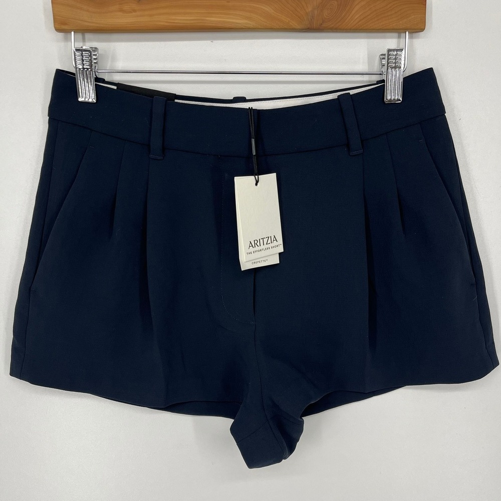Aritzia The Effortless Short Micro High Rise Navy Blue Size 8 New NWT
